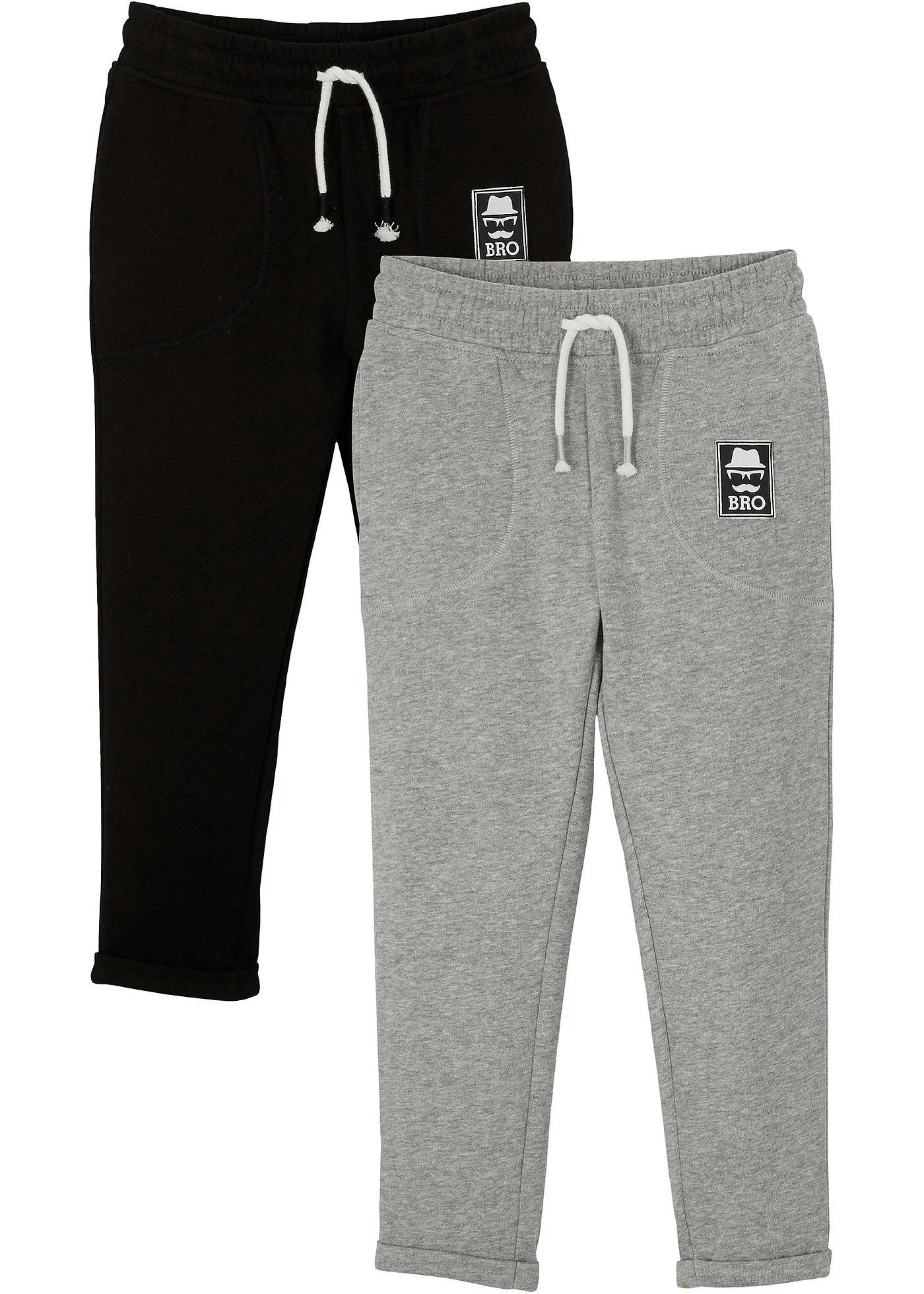 Pantaloni da jogging (pacco da 2) in cotone biologico (Nero) - bpc bonprix collection