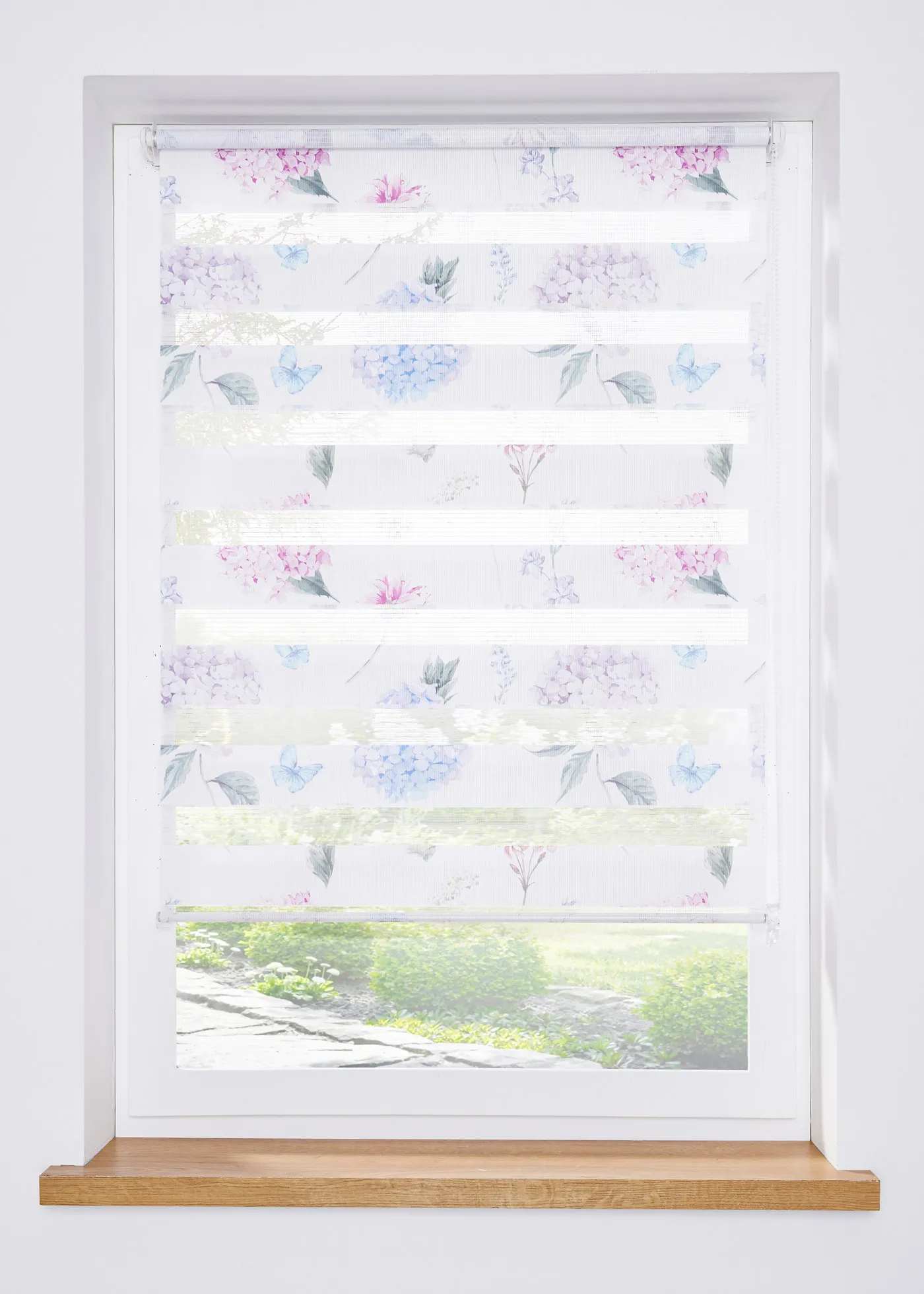 Tenda a rullo doppia con fiori (Bianco) - bpc living bonprix collection