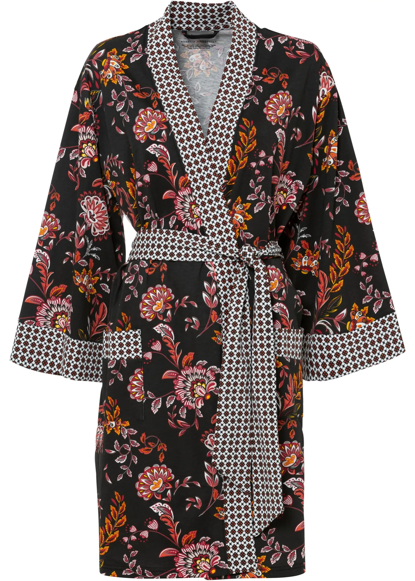 Vestaglia kimono in jersey (Nero) - bpc bonprix collection