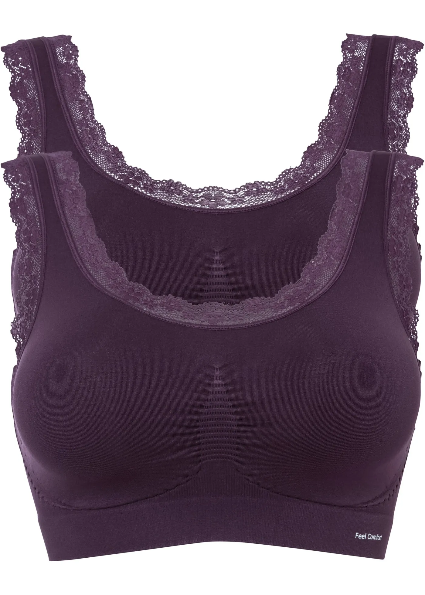 Reggiseno bustier senza cuciture Feel Comfort (pacco da 2) (viola) - bpc bonprix collection