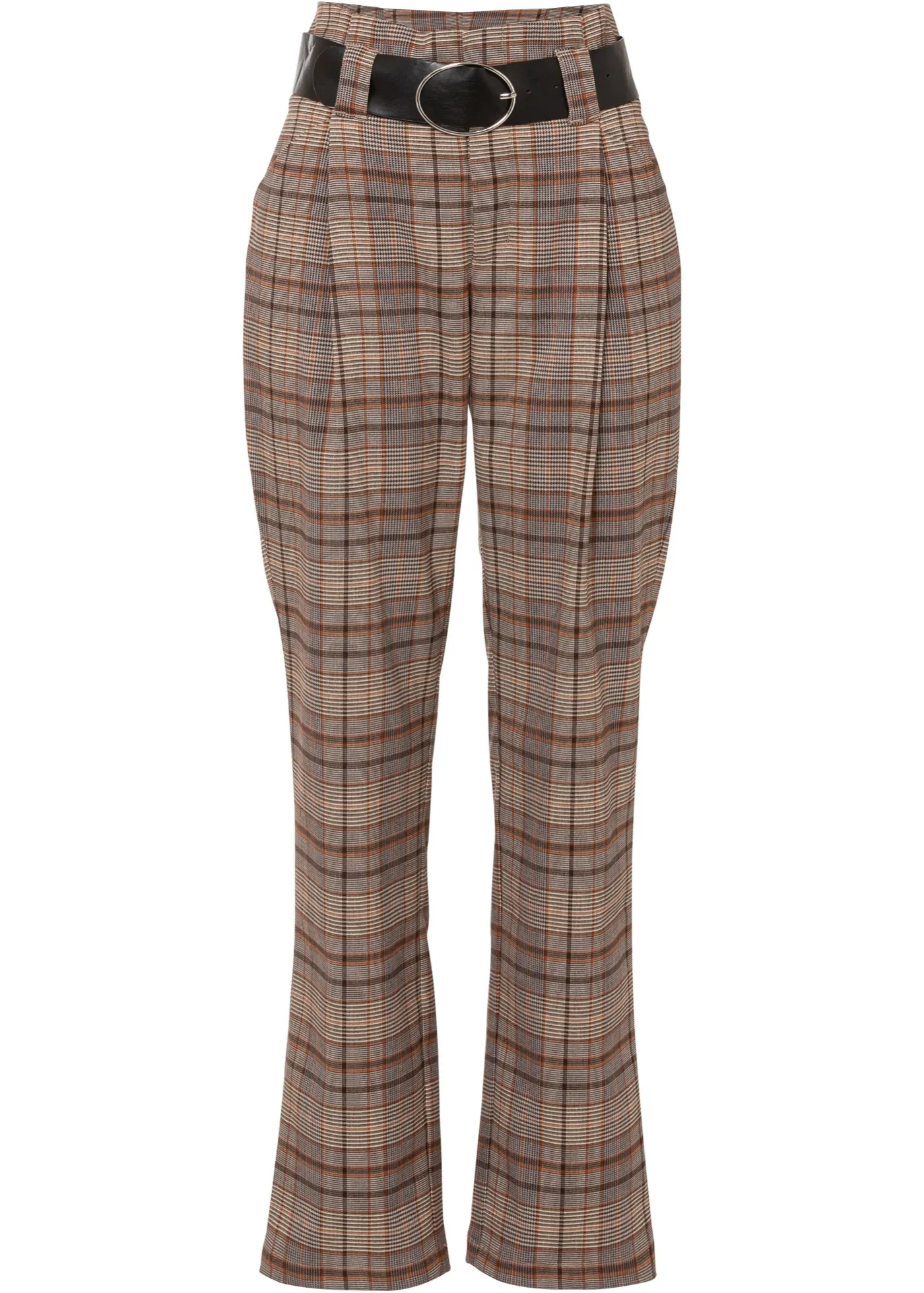 Pantaloni in tessuto a quadri con cintura (set 2 pezzi) (Marrone) - RAINBOW