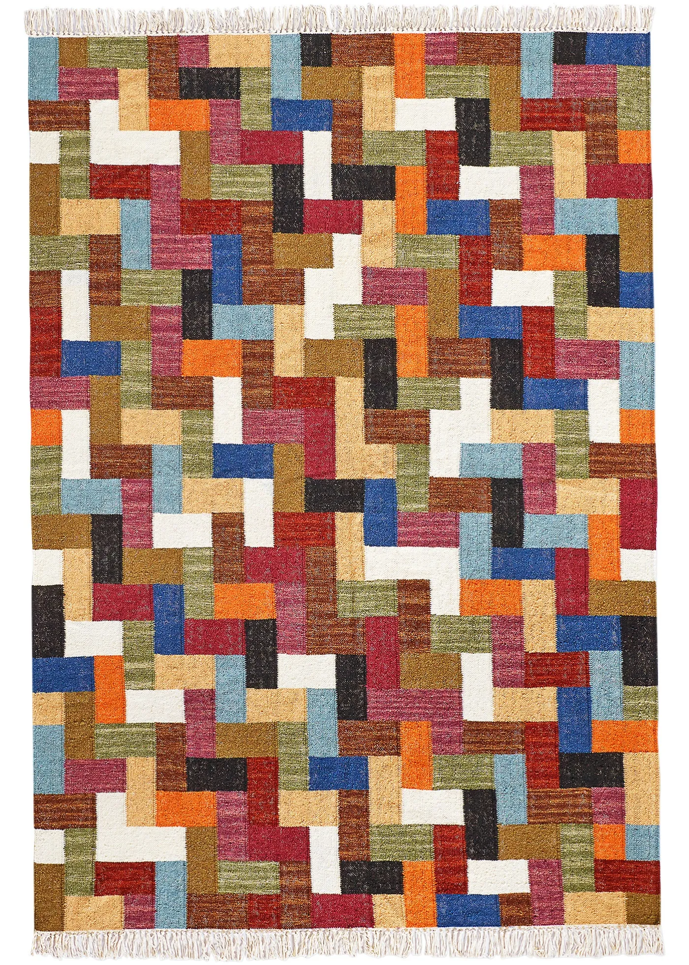 Tappeto kilim con frange (Arancione) - bpc living bonprix collection