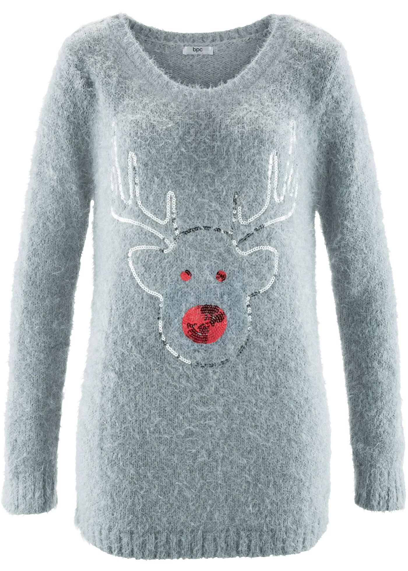 Maglione natalizio con renna di paillettes (Argento) - bpc bonprix collection
