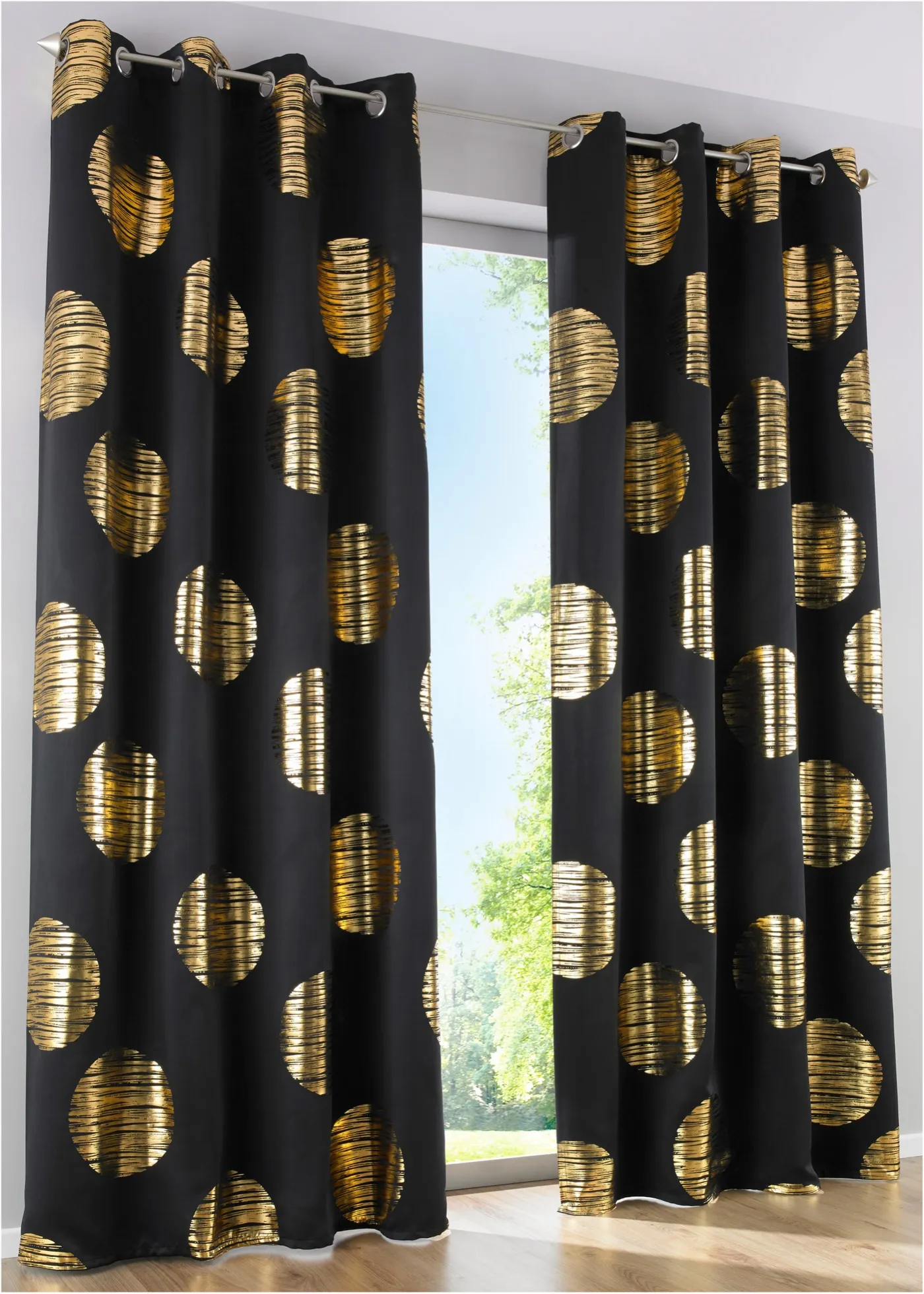 Tenda oscurante con fantasia lucida (pacco da 1) (Nero) - bpc living bonprix collection