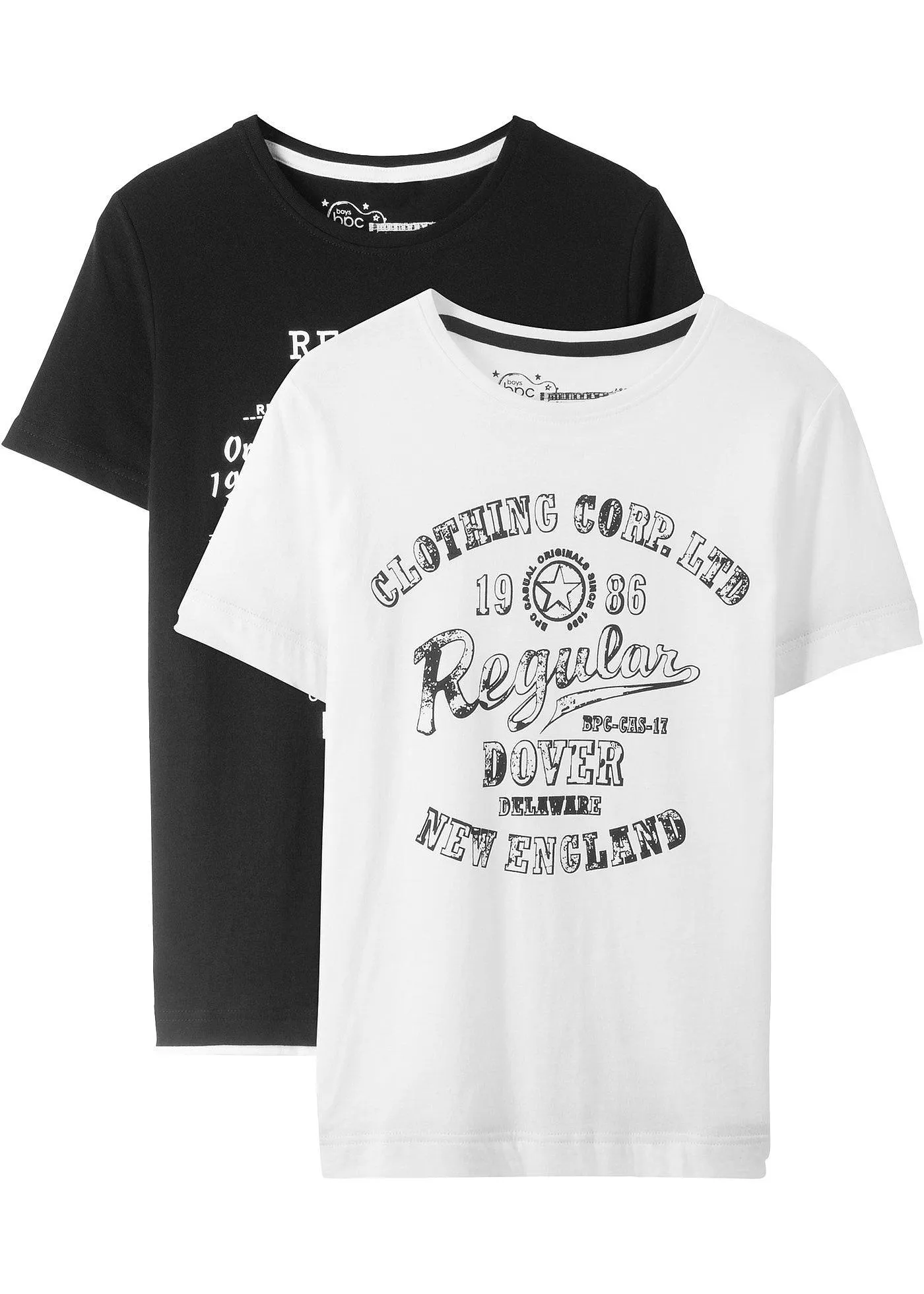 T-shirt in cotone biologico (pacco da 2) (Nero) - bpc bonprix collection