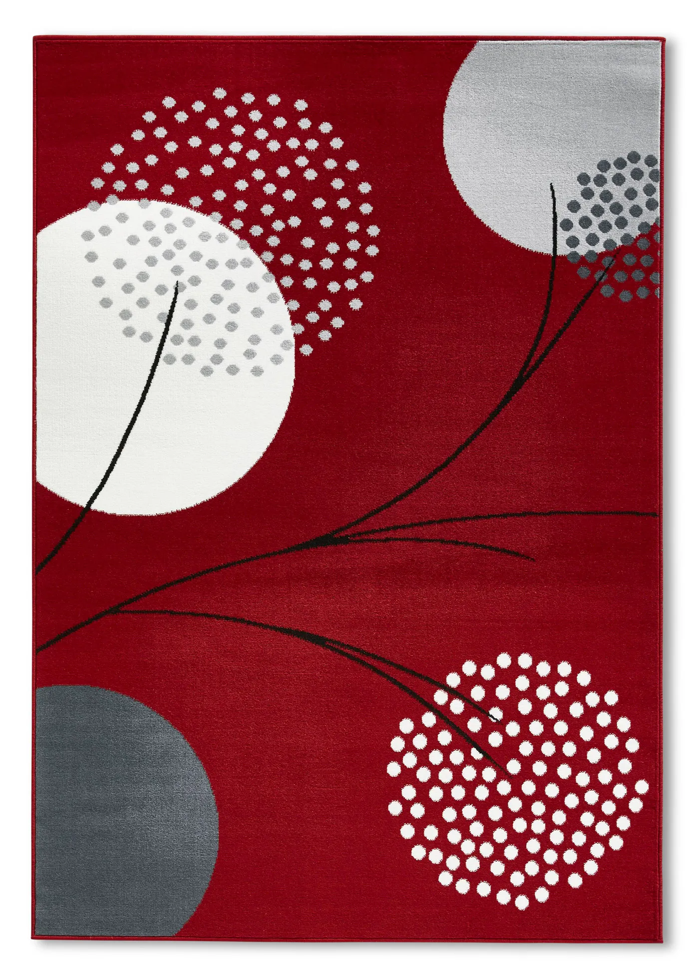 Tappeto con fiori stilizzati (Rosso) - bpc living bonprix collection