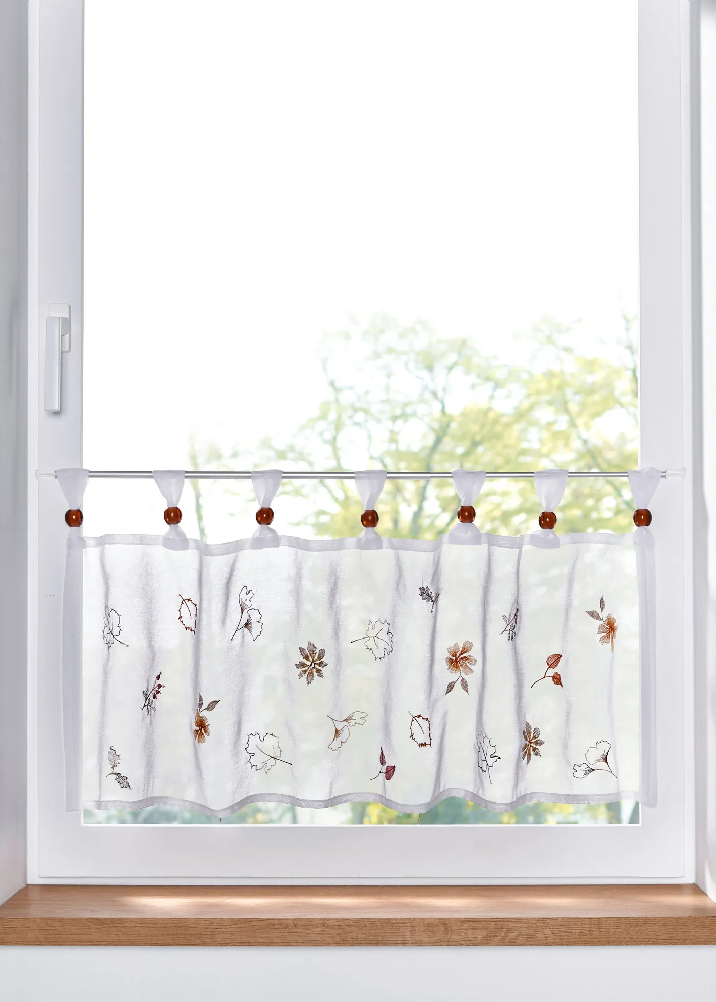 Tenda a vetro con ricamo floreale (Bianco) - bpc living bonprix collection