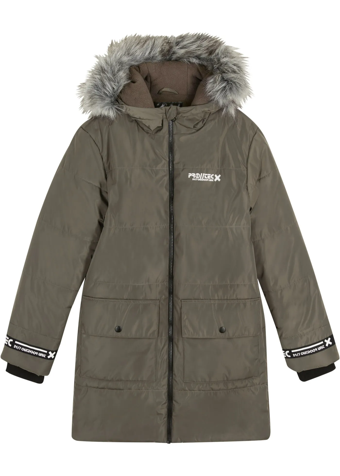 Parka invernale con ecopelliccia rimovibile (Verde) - bpc bonprix collection