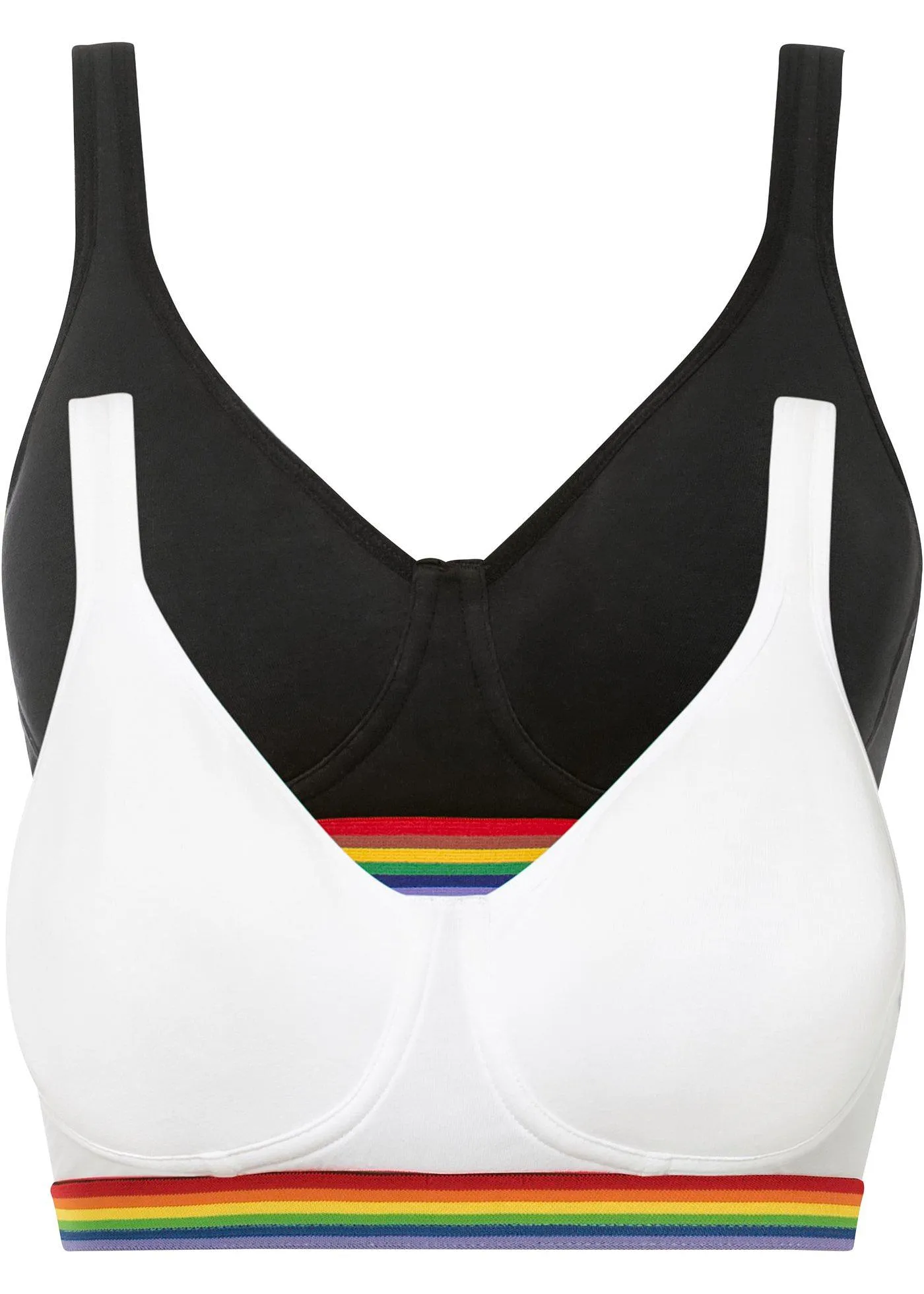 Reggiseno senza ferretto Pride con cotone (pacco da 2) (Bianco) - bpc bonprix collection