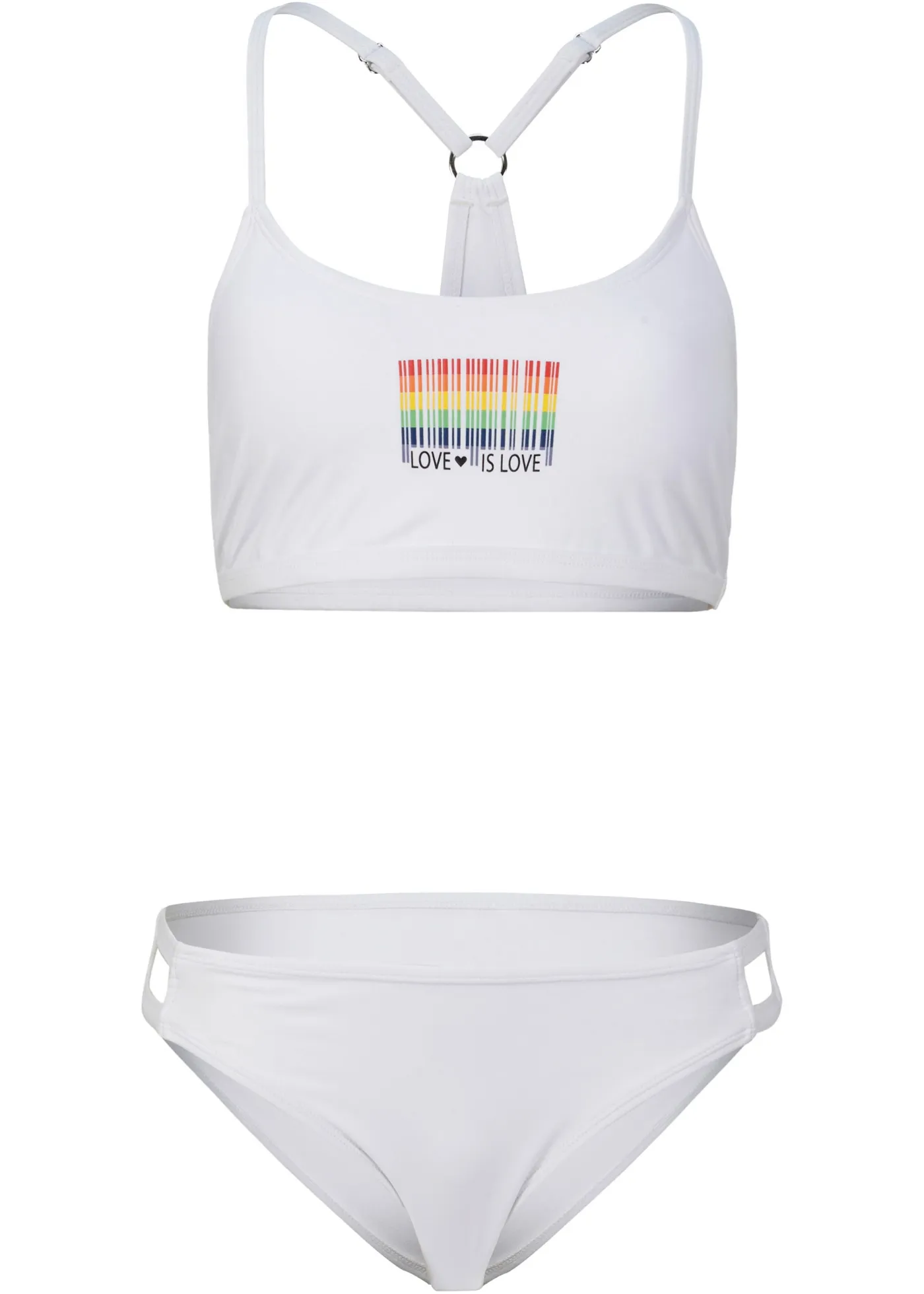 Bikini a bustier Pride (set 2 pezzi) (Bianco) - RAINBOW