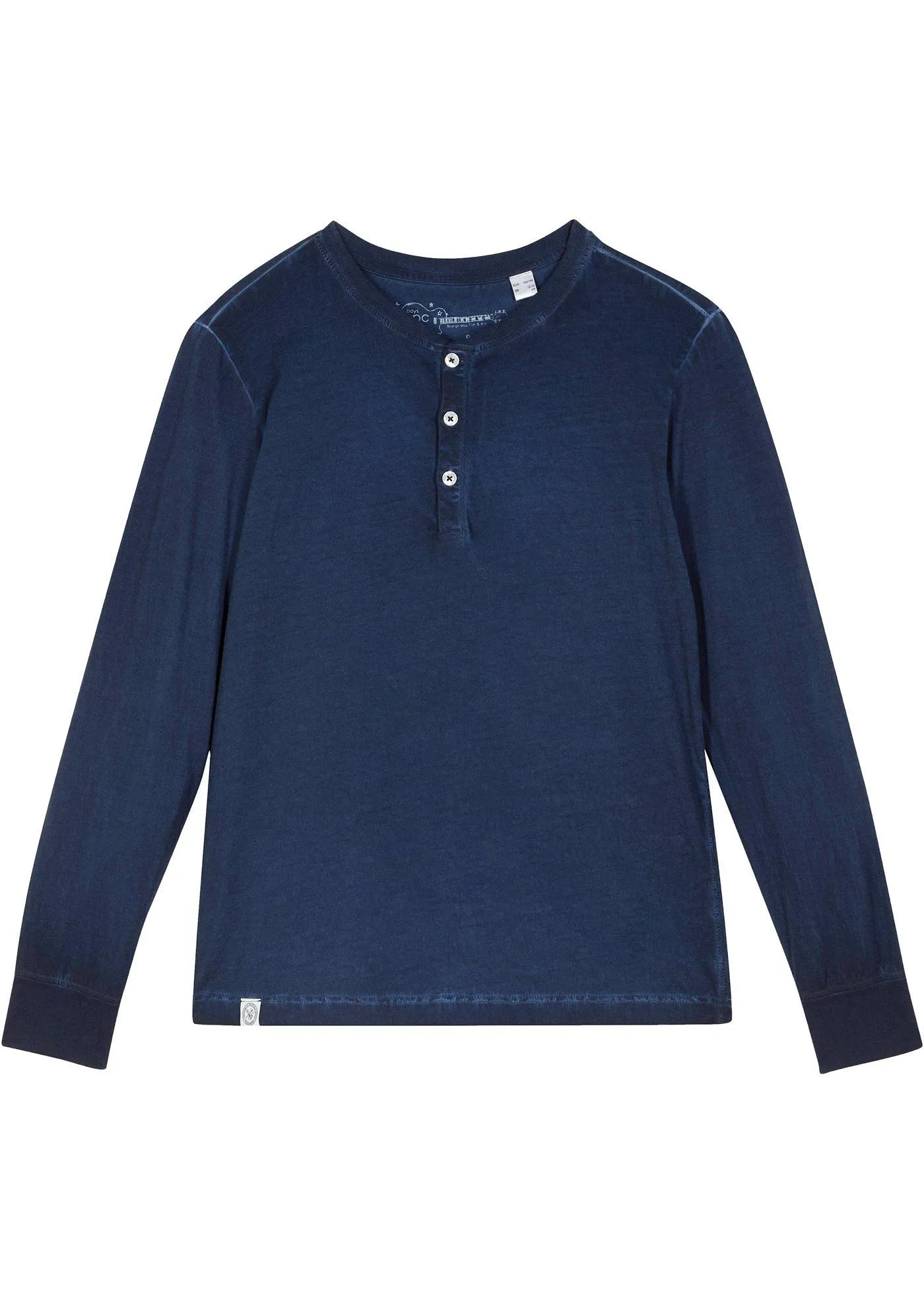 Maglia serafino in look usato (Blu) - bpc bonprix collection