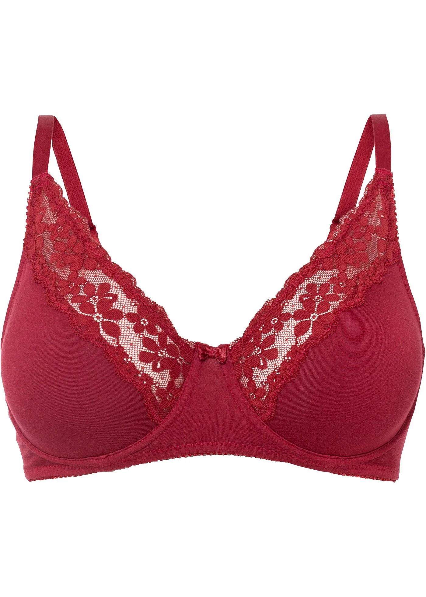 Reggiseno con ferretto in materiale morbido (Rosso) - bpc bonprix collection