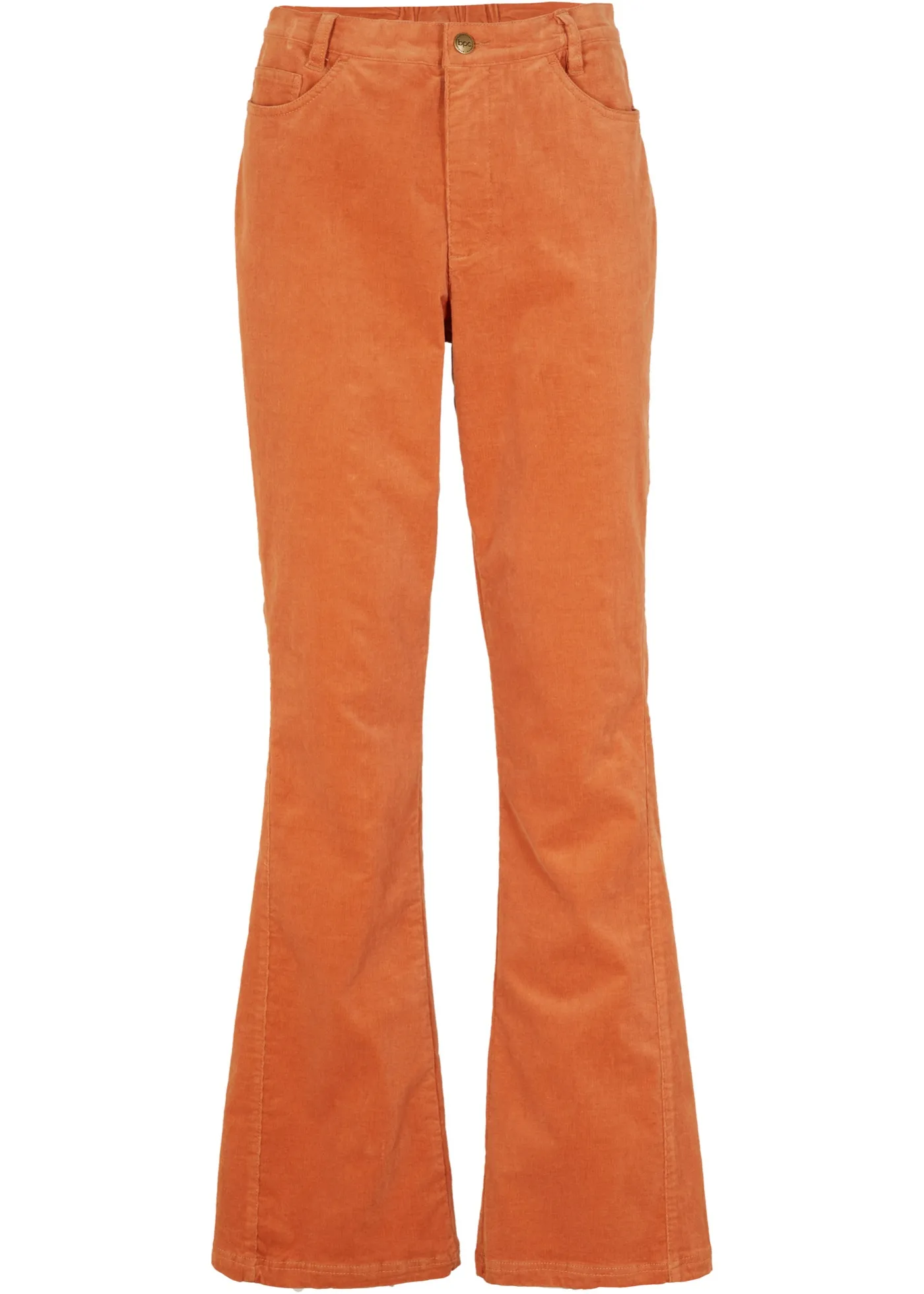Pantaloni a zampa in velluto elasticizzato con cinta comoda (Arancione) - bpc bonprix collection