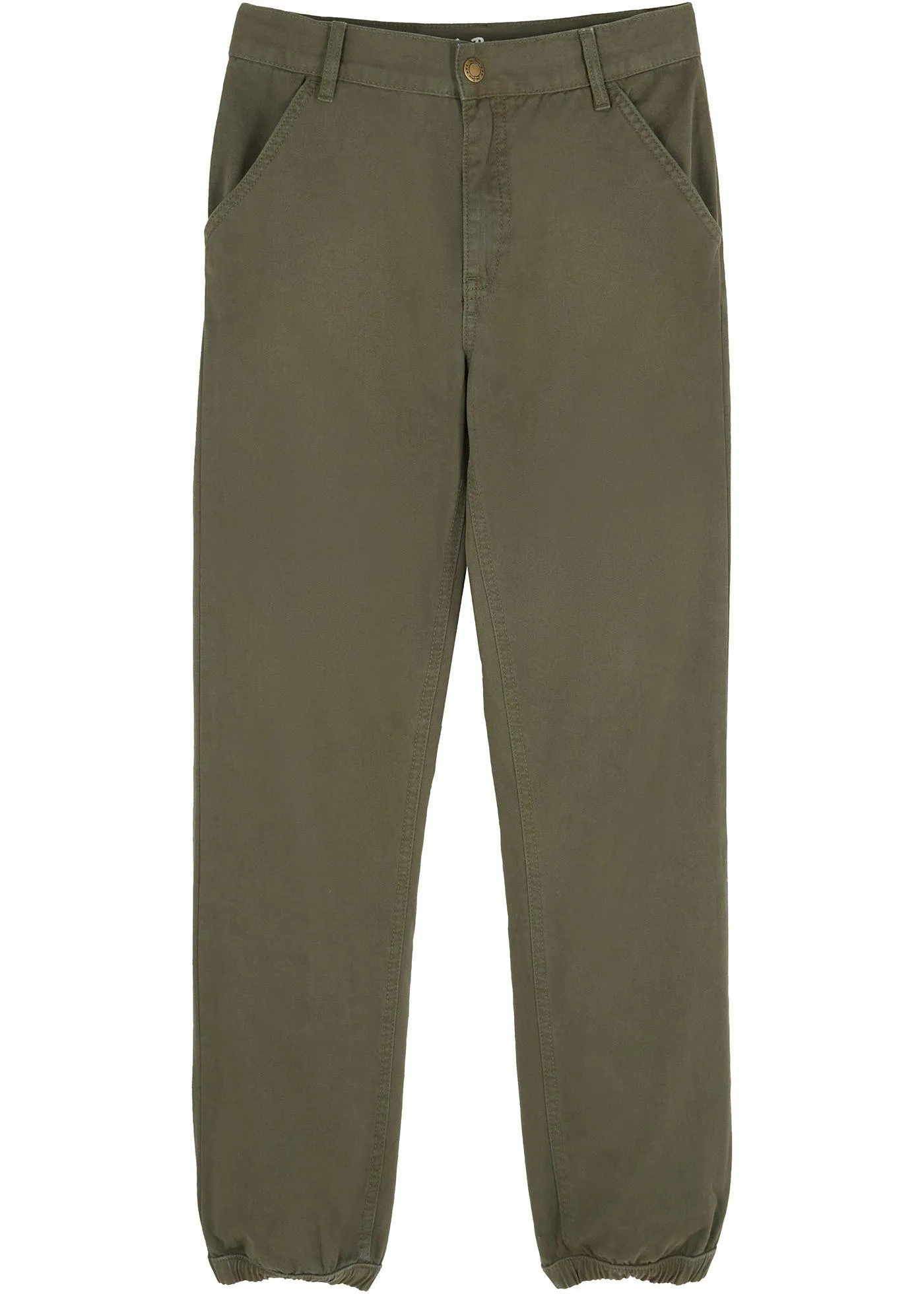 Pantaloni in twill con elastico in vita, loose fit (Verde) - John Baner JEANSWEAR