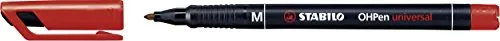 Marcatore - STABILO OHPen universal Permanente - Tratto Medio (1 mm) - Confezione da 10 - Rosso