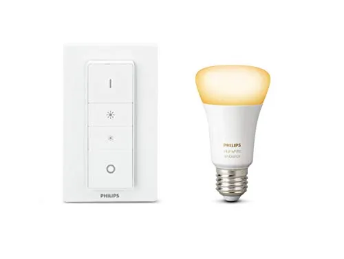 Philips Lighting Hue White Ambiance Kit con 1 Lampadina LED E27 9 W / 2200-6500k, e Telecomando Dimmer Switch, Compatibile con Alexa, Versione 2018