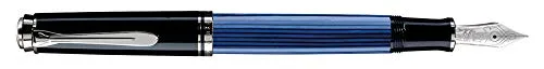 Pelikan 804141 Souverän M805 - Penna stilografica Fine-Writing, pennino EF, colore: Nero/Blu/Argento