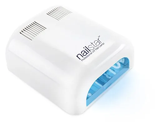 NailStar Lampada Professionale UV Asciuga Smalto (36 Watt) con Timer da 120 e 180 Secondi per metodi curativi Shellac e Gel. Include 4 x Lampadine da 9W