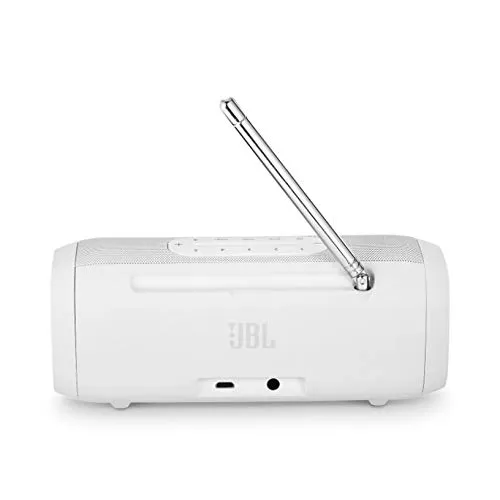 JBL Tuner Speaker Bluetooth Portatile con Radio Digitale DAB/DAB+ e FM, Cassa Altoparlante con Display, Compatibile con MP3, fino a 8 h di Autonomia, Bianco