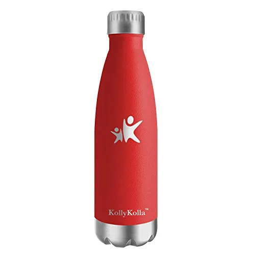 KollyKolla Bottiglia Acqua in Acciaio Inox, 750ml Senza BPA Borraccia Termica, Isolamento Sottovuoto a Doppia Parete, Borracce per Bambini, Scuola, Sport, All'aperto, Palestra, Yoga, Rossa