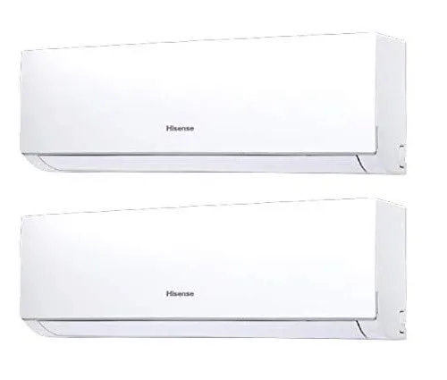 Hisense Condizionatore Climatizzatore Dual New Comfort Inverter Monosplit Gas R32 2AMW42U4RRA 9000 + 9000 BTU (DJ25VE00G x 2) + Coppia Tubi Rame 1/4" + 3/8" (8 Metri (8+8))