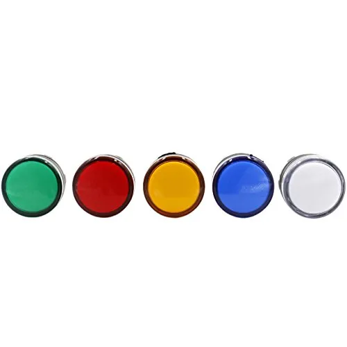 Heschen 22 mm LED spia AD16 - 22D/s 220 VAC 20 mA rosso verde giallo blu colore luce: bianco 5 pezzi
