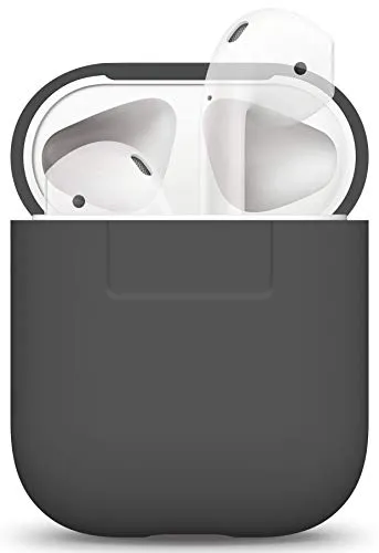 elago Custodia in Silicone Compatiblile con Apple AirPods 1 & 2 (LED anteriore Non Visibile) - Funziona la Ricarica Wireless, Inserimento Perfetto - Grigio Scuro