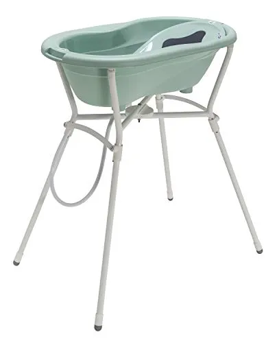 Rotho Babydesign Set per bagnetto completo con Vaschetta e Cavalletto, 0-12 mesi, Max 25 kg, TOP, Swedish Green (Verde menta), 21060026601