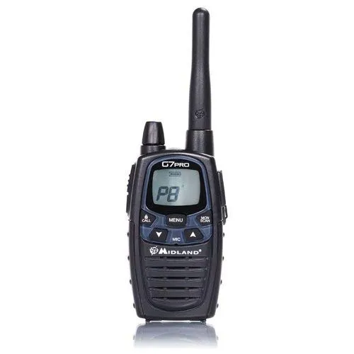 Midland G7 Pro Radio Ricetrasmittente Walkie Talkie Dual Band 8 Canali PMR446 e 69 Canali LPD - 1 Ricetrasmettitore, 4 Batterie Ricaricabili Ni-MH AA 1,2V/1800 mAh, Caricabatterie e Clip Cintura