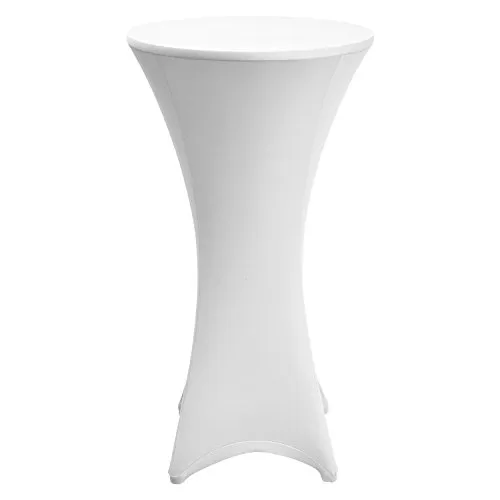 Beautissu Fodera elastica per tavoli alti da bar Stella Ø 60-65 cm - rivestimento elastico per tavolini bistrò - bianco