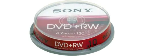 DVD+RW 4.7GB Sony 4x 10er Cakebox