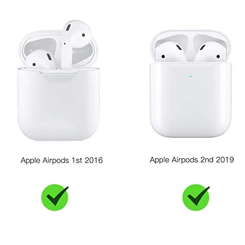 MoKo Case Compatible with Apple AirPods 1/AirPods 2, Snap Closure Protective Cover Carrying Pouch Pocket, with Holding Strap, for AirPods 1 & AirPods 2 Charging Case - Marrone