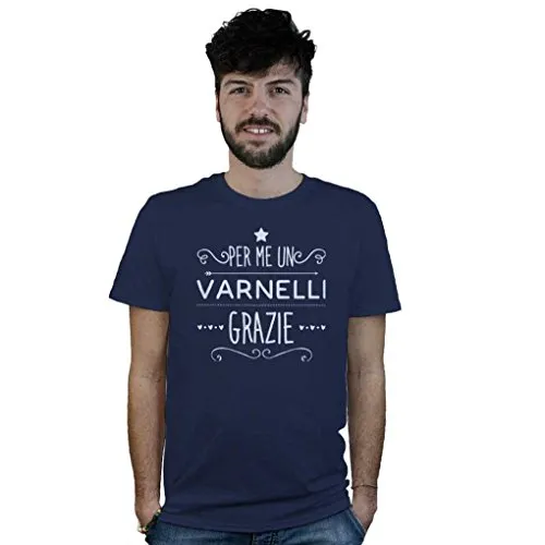 T-Shirt per Me Un Varnelli, Maglietta Divertente Blu, Frase Simpatica, liquore, Cocktail, Bar, caffè