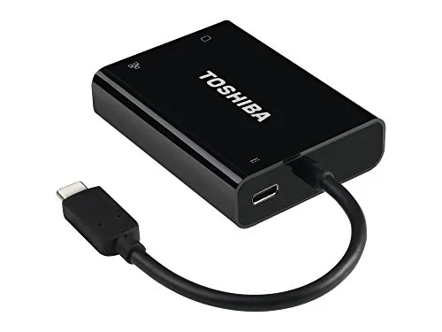 Toshiba, Adattatore da USB-C a VGA/LAN, Colore Nero