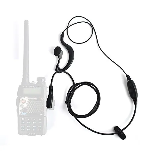 Delipop C024 2Pin PTT auricolare con microfono per due walkie talkie modo QUANSHENG PUXING WOUXUN tyt BAOFENG UV5R 888S KENWOOD HYT Confezione da 9