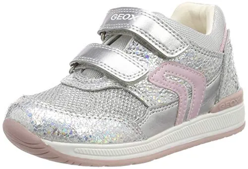 Geox Baby Rishon Girl I, Scarpe da Ginnastica Basse Bimba, Argento (Iridescent C0776), 22 EU