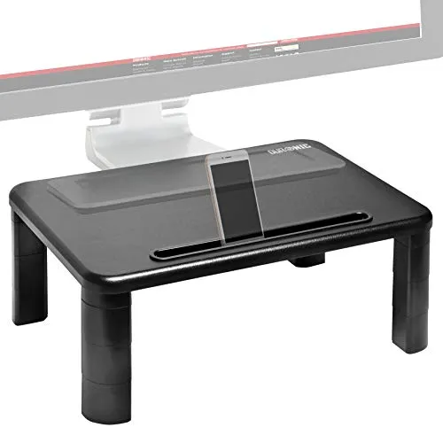 Duronic DM055 Supporto Monitor scrivania Supporto da Tavolo Regolabile per Monitor Schermo Laptop Altezza Regolabile da 4 a 15 cm Piattaforma 40x28 cm Portata 10kg