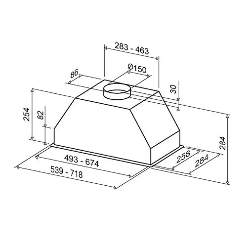 Best - Cappa Gruppo Incasso Visso FPX 70 in Acciaio Inox da 70cm