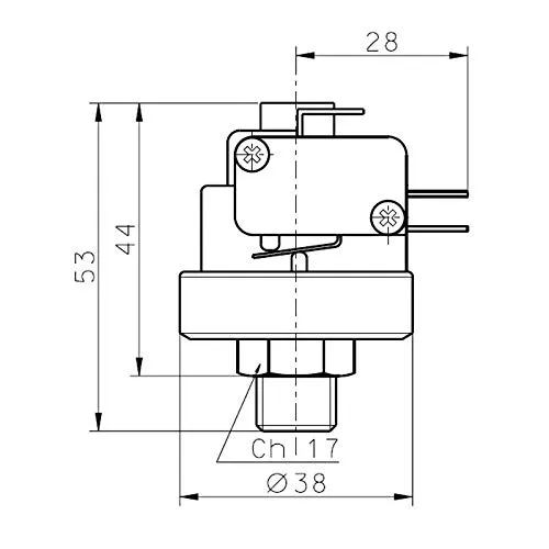 Easyricambi Pressostato XP200M Automatico/Manuale Sensore di Pressione Acqua Regolabile da 1 a 2,5 Bar - Attacco 1/4" Gas Foro ogiva - 5 contatti