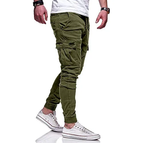 MERICAL Sport Uomini di Modo di Colore Puro Bandage Allentate Casuali Pantaloni Felpa con Coulisse Pant(ArmyGreen,XXXL)