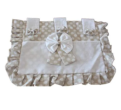 Euronovità EN-20162 Copriforno in Cotone stile shabby Beige pois bianco 55 cm x 37 cm