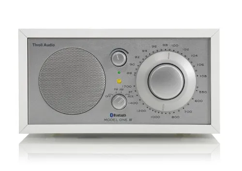Tivoli Audio Model One M1BTWHT Radio da Tavolo, Bluetooth, Argento/Bianco