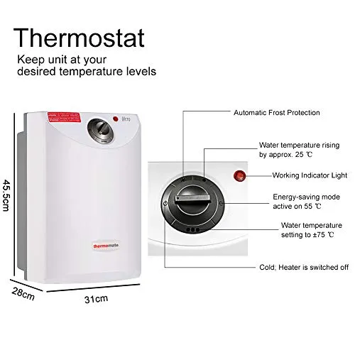 Thermomate UT10 Scaldabagno Elettrico 10 Litri 2000 W Elettrico Scalda Acqua Boiler