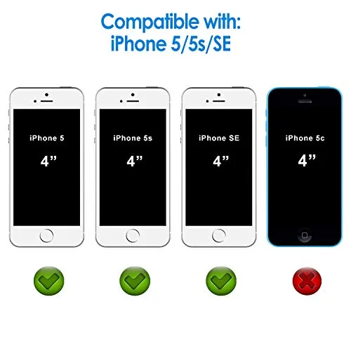 JETech Cover Compatibile iPhone SE, iPhone 5s e iPhone 5, Custodia con Paraurti Assorbimento Degli Urti e Anti-Graffio, Nero