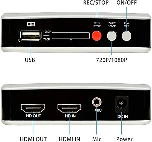 DIGITNOW! Scheda Acquisizione Video Grabber HDMI, HD Game Capture per PS4, Xbox One/Xbox 360, LiveTV, DVR PVR e Altro, Supporto Mic in And HD Video HDCP 1080P, Ingresso e Uscita HDMI, Full HD 1080P