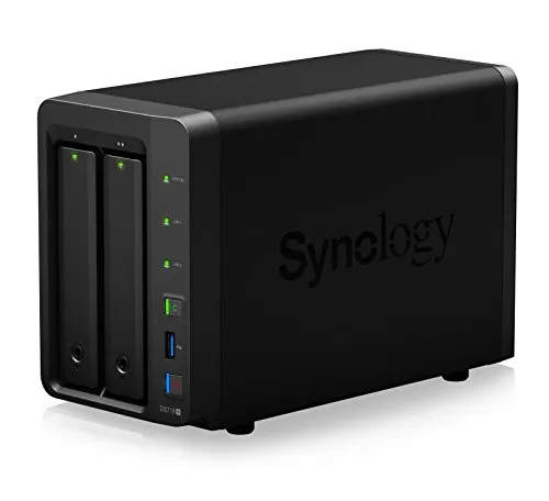 Synology server NAS 2 alloggiamenti nero 4TB