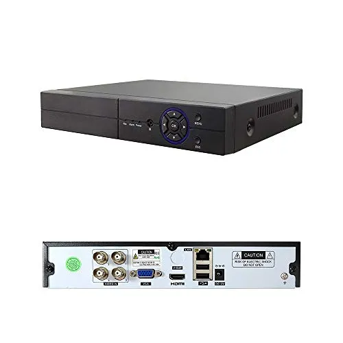 Aottom H.265 4 Canali 1080P CCTV Videoregistratore 5 in 1 AHD/TVI/CVI/960H DVR HVR Onvif NVR,con uscita HDMI, VGA, P2P Cloud, accesso remoto a smartphone, rilevamento di moviment senza HDD