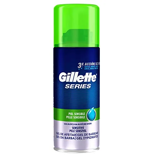 Gillette Series Pelli Sensibili Gel da Barba, Pacco da 6 x 75 ml, Formato da Viaggio