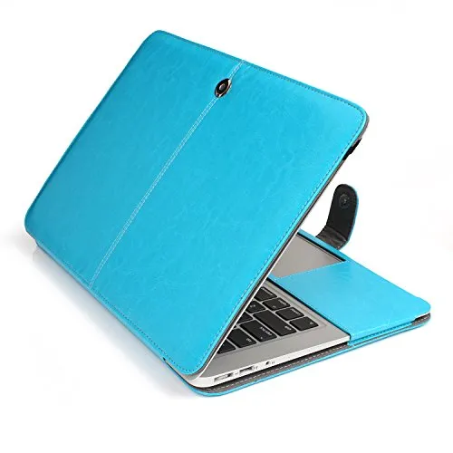 Custodia MacBook Air 13, manica Premium PU qualità Notebook Cover in pelle L2W MacBook Air 13 pollici Borsa per MacBook Air 13.3 (Modello: A1369 / A1466) - Blu