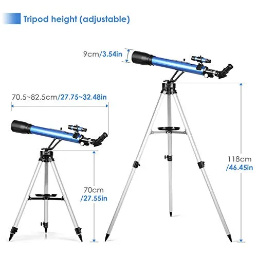 TELMU telescopio - apertura 60 mm & lunghezza focale 700 mm telescopio per amatoriali con adattatore per smartphone large